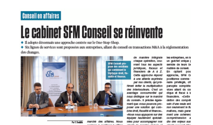 Le cabinet SFM Conseil se réinvente, Interview avec Abdelkader BOUKHRISS, Président SFM Conseil, FINANCES NEWS HEBDO