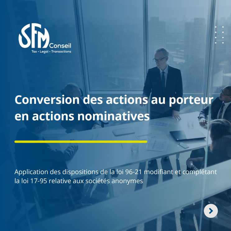 Publication - Conversion des actions au porteur en actions nominatives